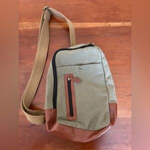 Mara Bag Crossbody Sling Bag with Brown Trim